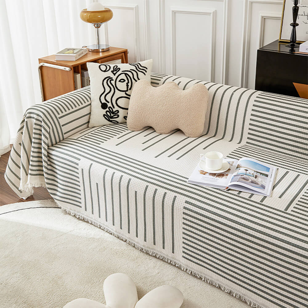 Geometric Pattern Multi-Color Sofa Cover - Modern Design for a Stylish Home - Holidayae