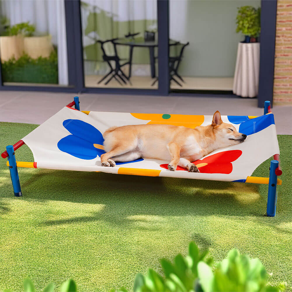 Vibrant Summer Print Style Aluminum Elevated Dog Bed - Summer Paradise - Holidayae