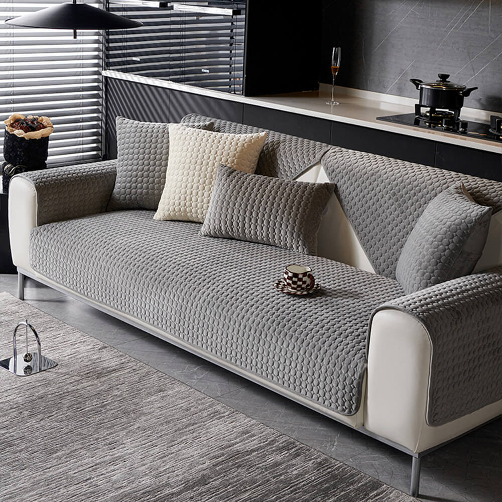 Round Quilted Suede Moisture-Absorbent Breathable Non-Slip Couch Cover - Holidayae