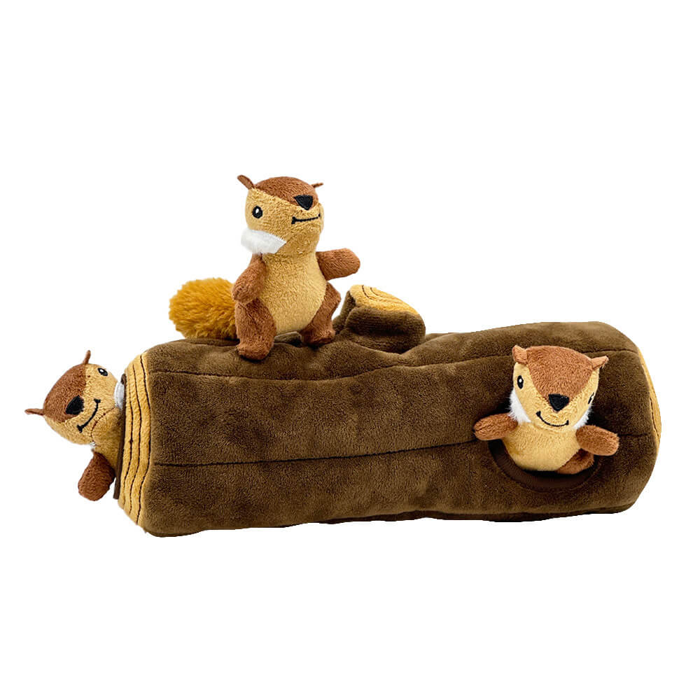 Interactive Squirrel Hide-and-Seek Dog Toy with Tree Trunk - Holidayae