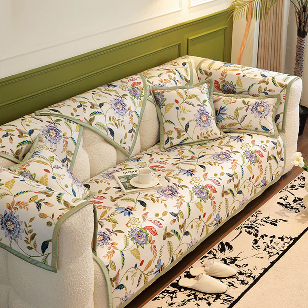 All-Season Cooling Pastoral Floral Couch Cover - Holidayae
