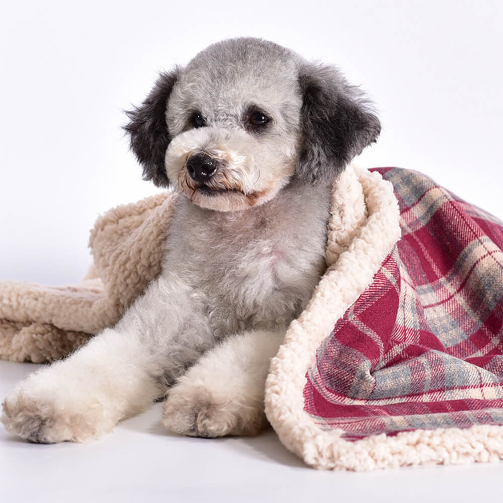 Warm Cozy Plaid Sherpa Fleece Thickened Blanket for Dogs and Cats - Holidayae