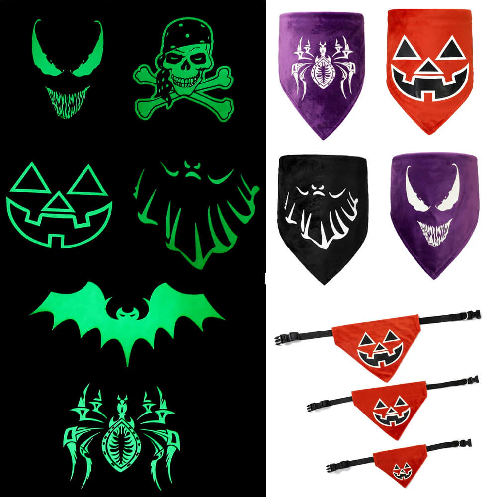 Luminous Halloween Pet Bandana | Glowing Triangle Pet Bib & Collar - Holidayae