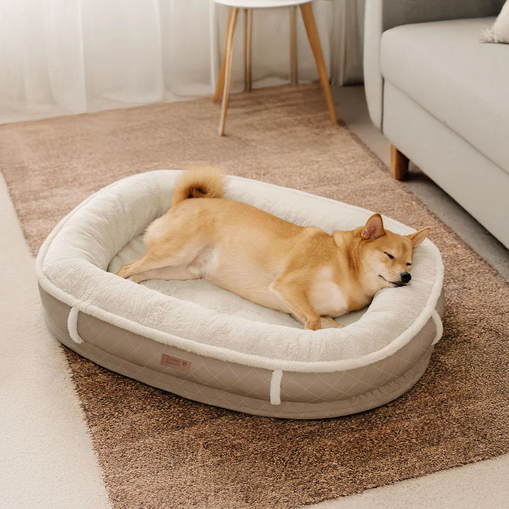 Deluxe Faux Leather & Plush Removable Orthopedic Donut Dog Bed - WarmNest - Holidayae