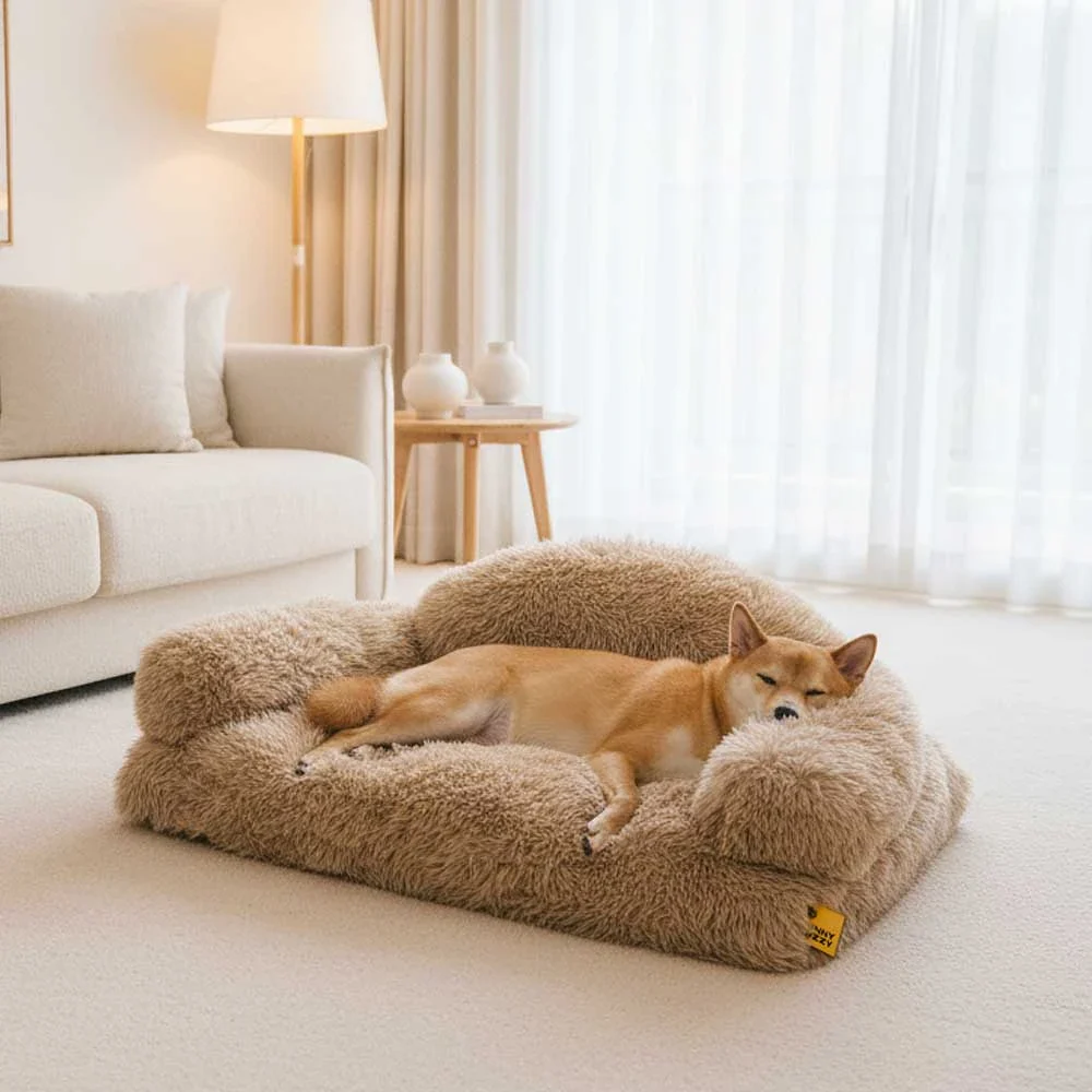 Plush Warm Removable Sponge Orthopedic Dog Sofa Bed - FluffyHaven - Holidayae