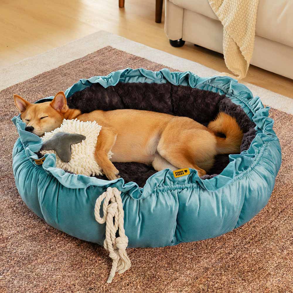 Nature-Inspired Adjustable Calming Dog Bed - Plush Nest - Holidayae