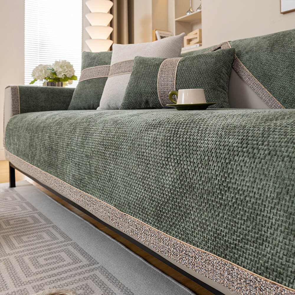 All-Season Modern Tweed Woven Chenille Anti-Slip Couch Cover - Holidayae