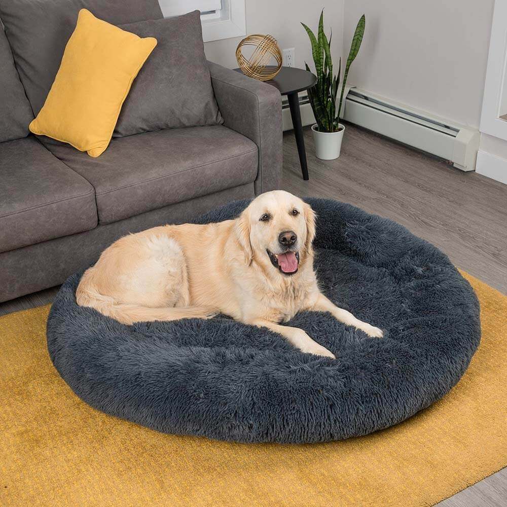 Fuzzy Round Fluffy Dog Bed - Holidayae