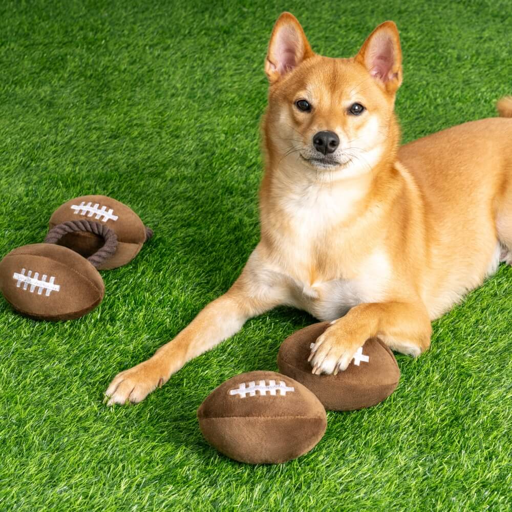 Super Bowl Plush Rugby Football Sound Toy Dog Interactive Toy - Holidayae