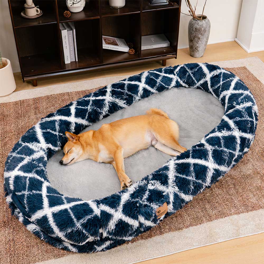 Classic Fluffy Super Large Donut Human Dog Bed - Cuddle Cradle - Holidayae