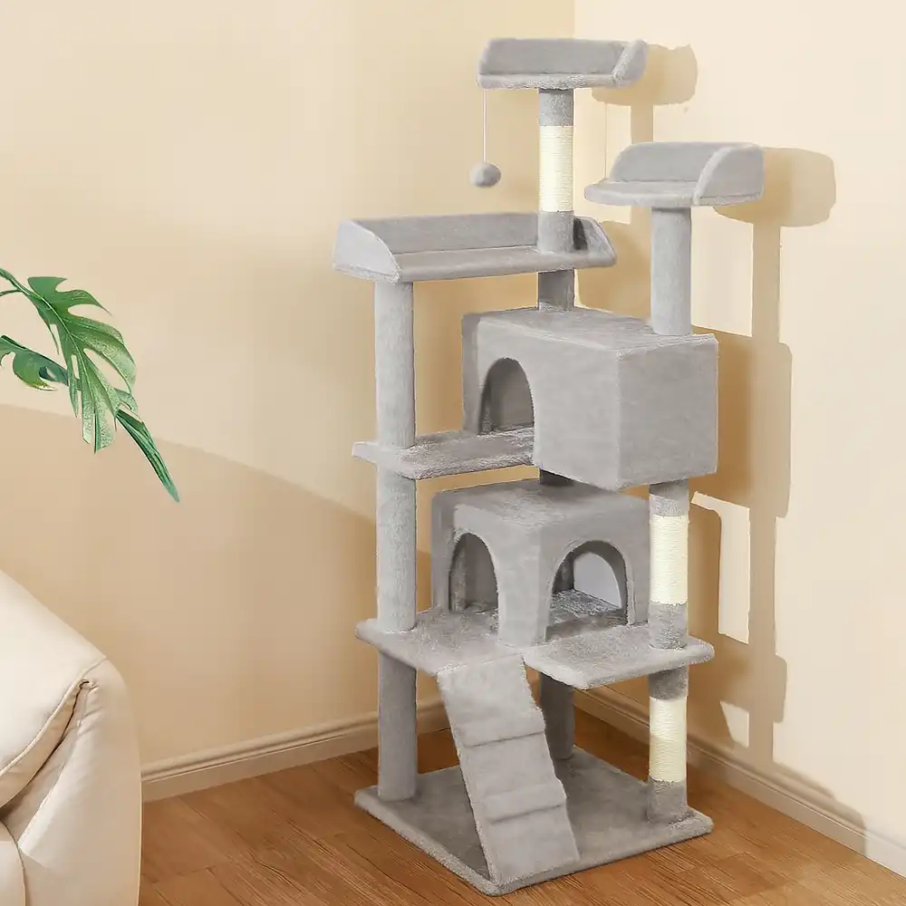 Sturdy Plush Multi-Level Cat Tree Tower with Cozy Condos & Scratching Posts - Holidayae