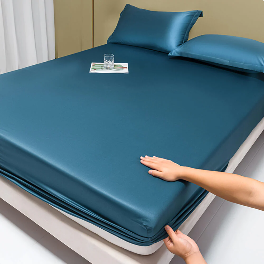 Premium Solid Color Silky Cooling 100s Lyocell Fitted Sheet Mattress Cover - Holidayae