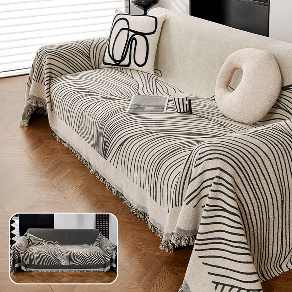 Minimalist Chenille Reversible Cat-Scratch Resistant Non-Slip Couch Cover - Holidayae