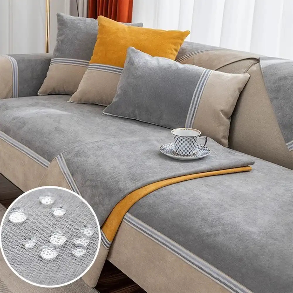 All Seasons Water-Resistant Colorblock Anti-Slip Couch Cover for Pets and Kids - Holidayae