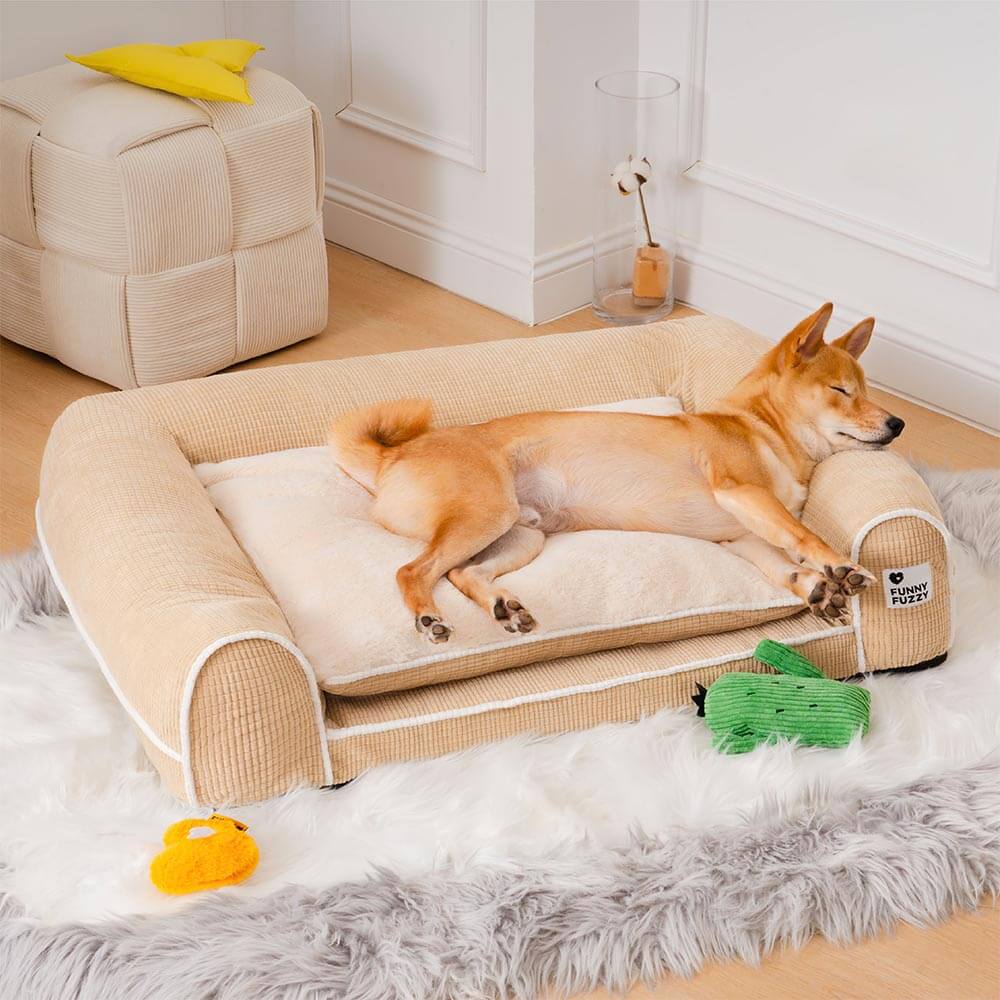 Deluxe Flannel Double-Layer Orthopedic Dog Sofa Bed - Holidayae