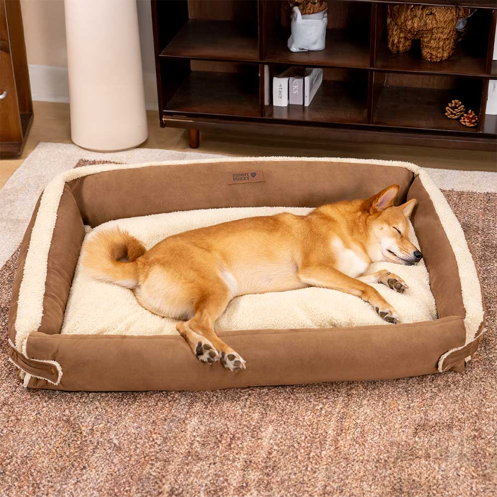 Stylish Expandable Ergonomic Calming Dog Bed - Tranquil Paws - Holidayae