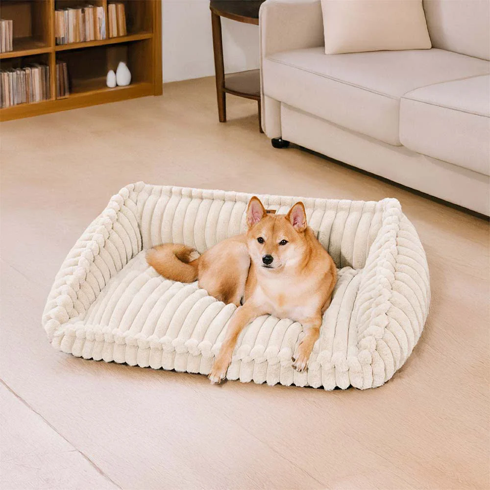 Plush Warmth Removable Orthopedic Wedge Bolster Dog Sofa Bed - CozySlope - Holidayae