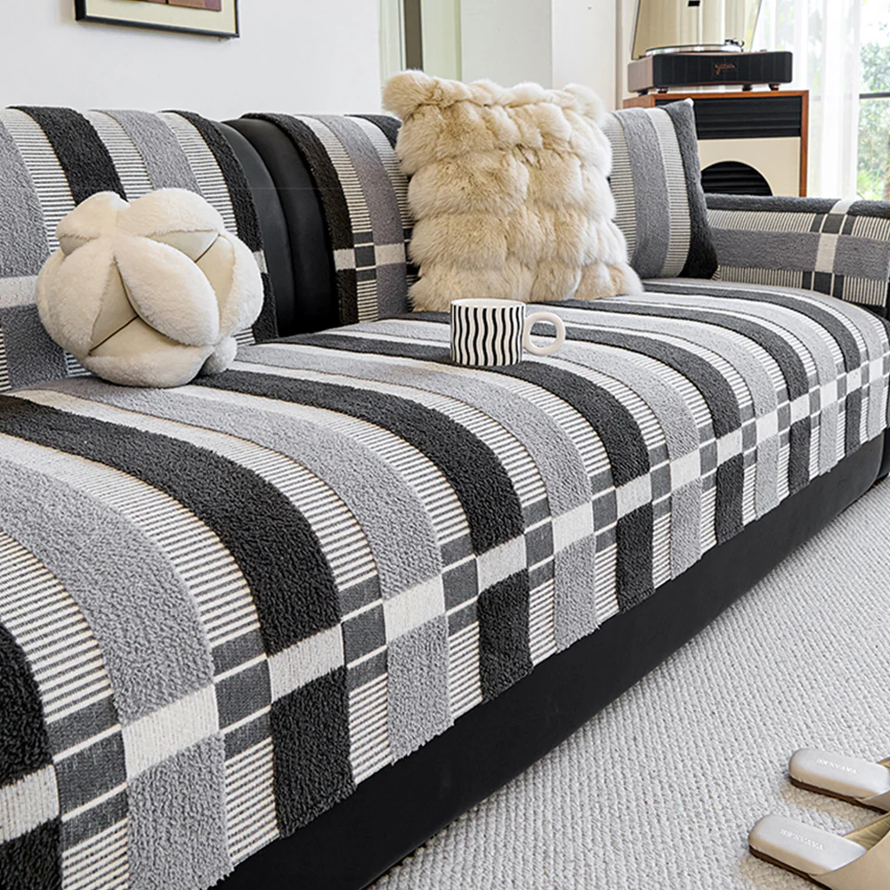 Mid-Century Modern Chenille Scratch-Resistant Furniture Protection Non-Slip Couch Cover - Holidayae