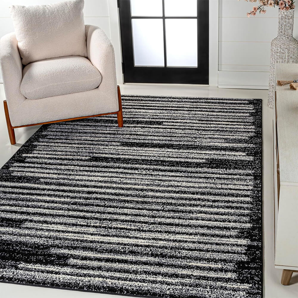 Line Texture Simple Modern Style Faux Cashmere Household Rug - Holidayae