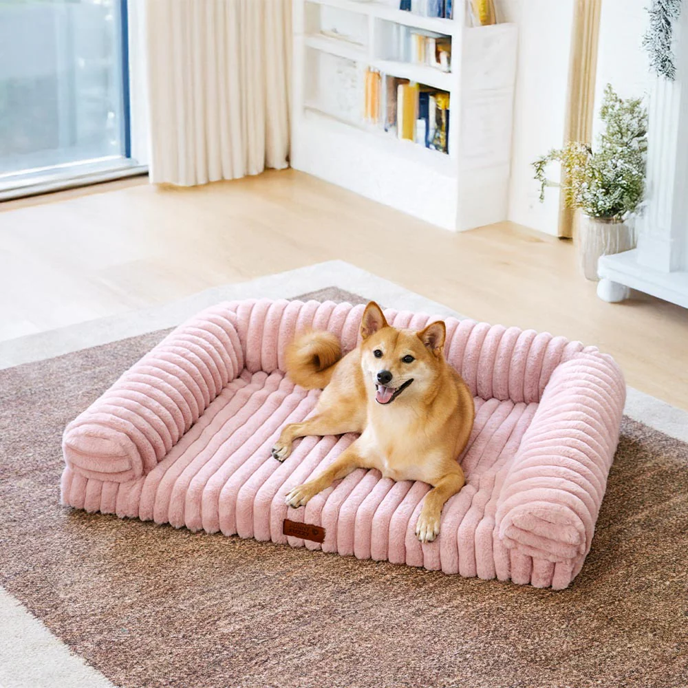 Cream Fluffy Comfort Orthopedic Dog and Cat Sofa Bed - Holidayae