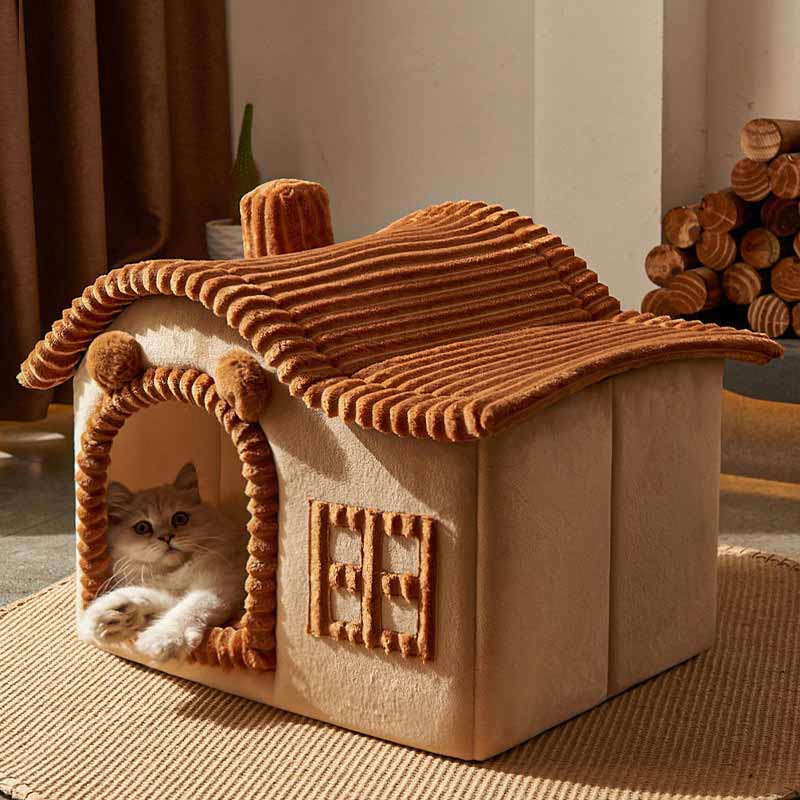 House Design Semi-Enclosed Cat Bed - Holidayae