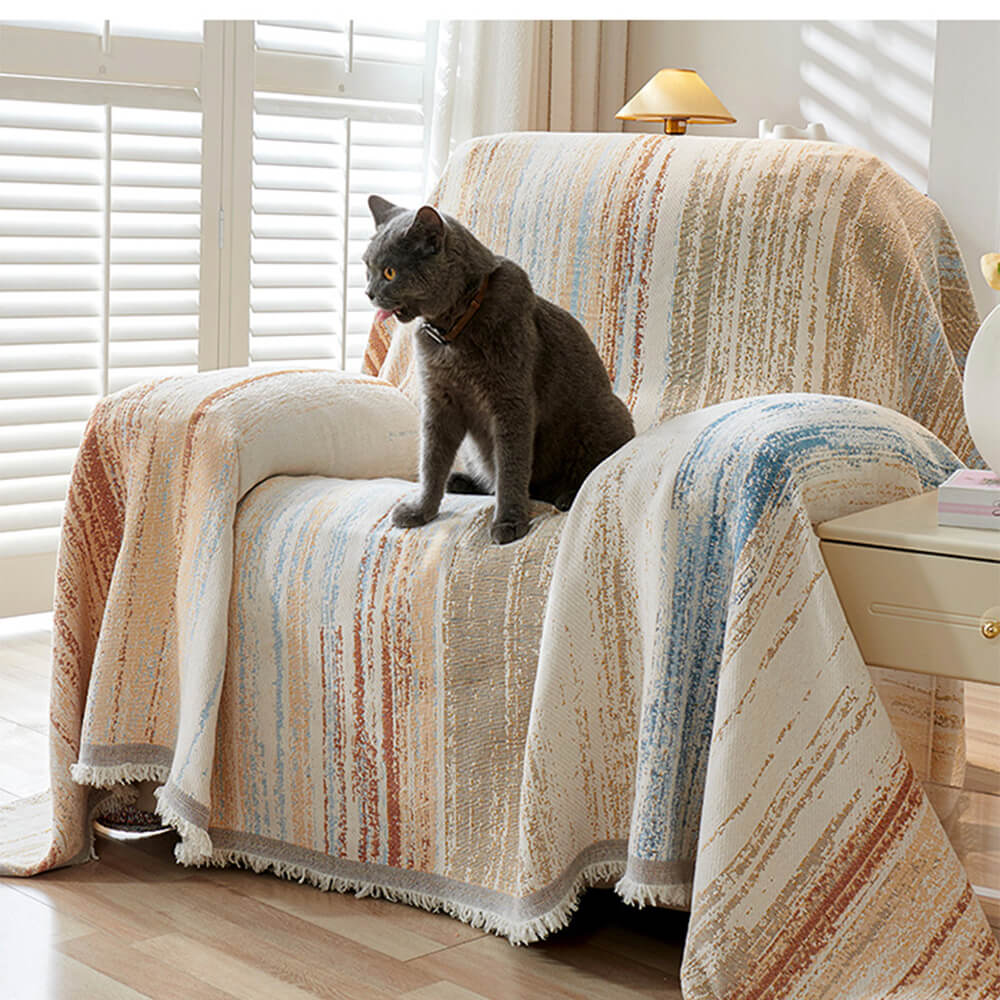 Colorful Rainbow Gradient Full Sofa Drape Throw Couch Cover - Holidayae