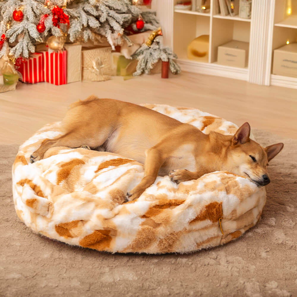 Cloudy Fluffy Calming Donuts Round Dog Beds - Holidayae