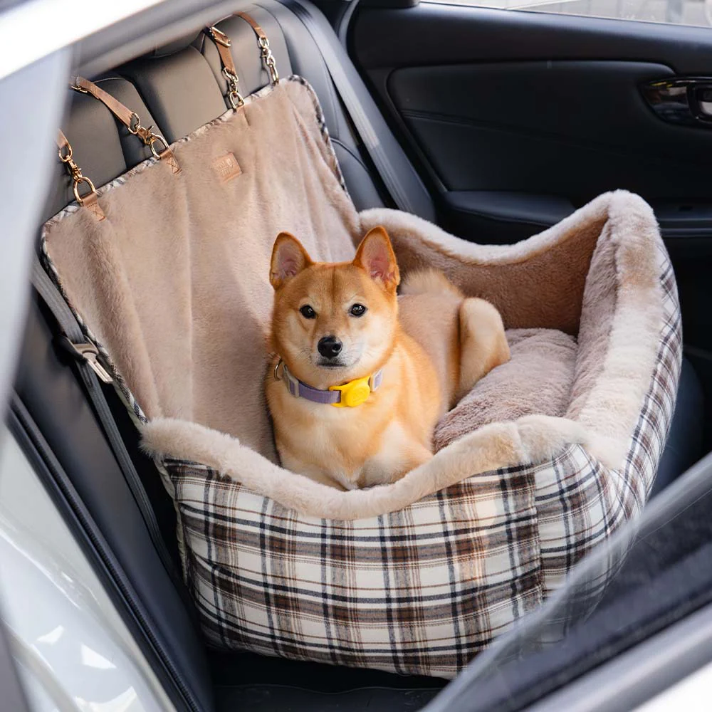 Large Classic Fluffy Booster Dog Car Seat-Keep Secure - Holidayae