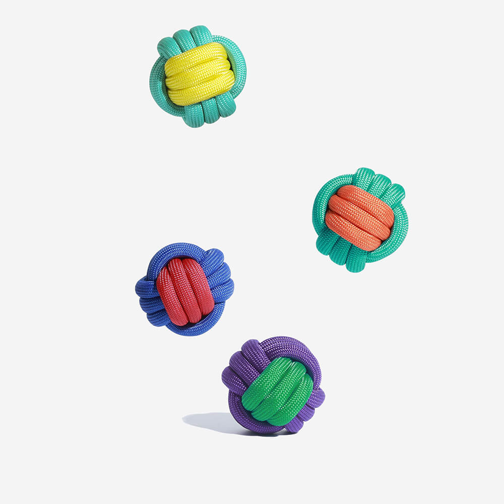 Knots Ball Throwing Dog Toy - Color Clash - Holidayae