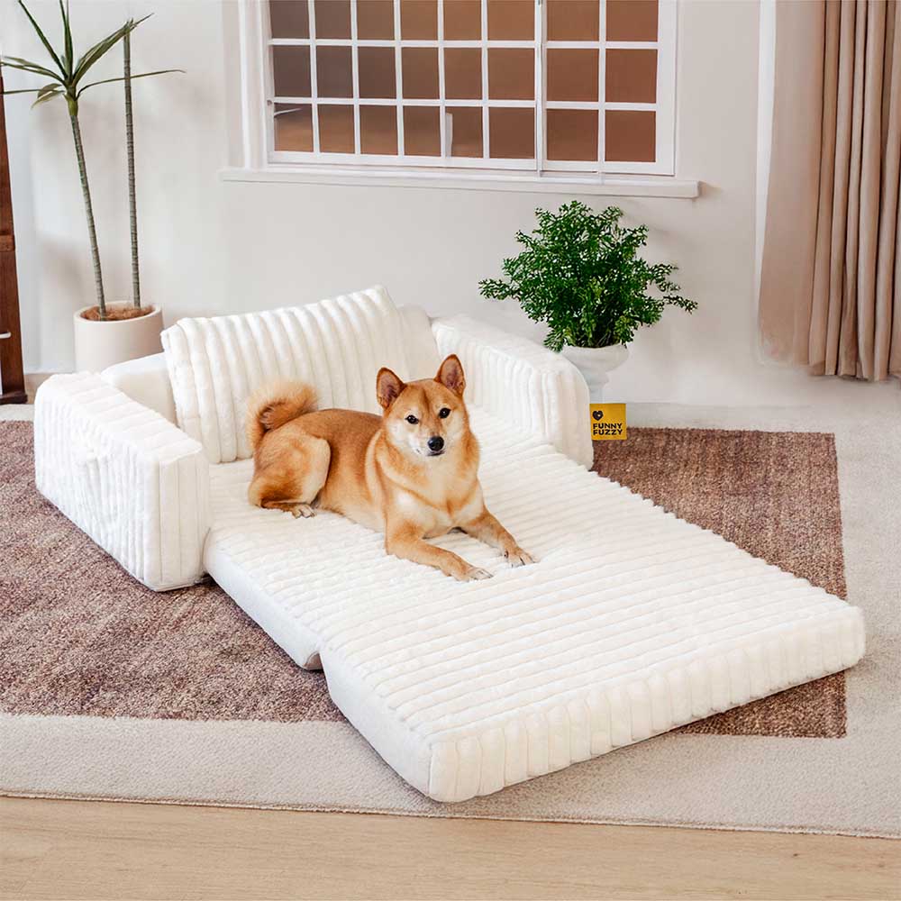 Plush Fluffy Large Orthopedic Human-Dog Bolster Bed - Holidayae