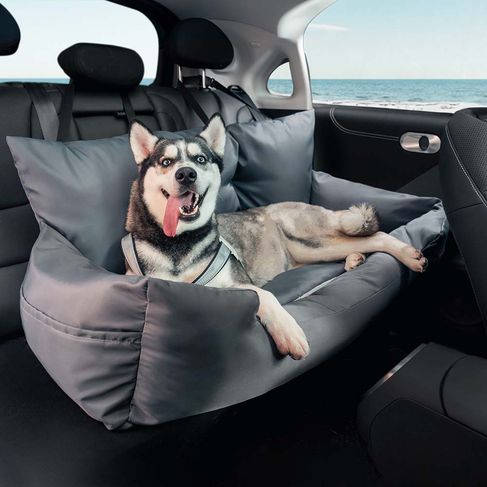 Travel Bolster Safety Waterproof Medium Large Dog Car Back Seat Bed - Holidayae