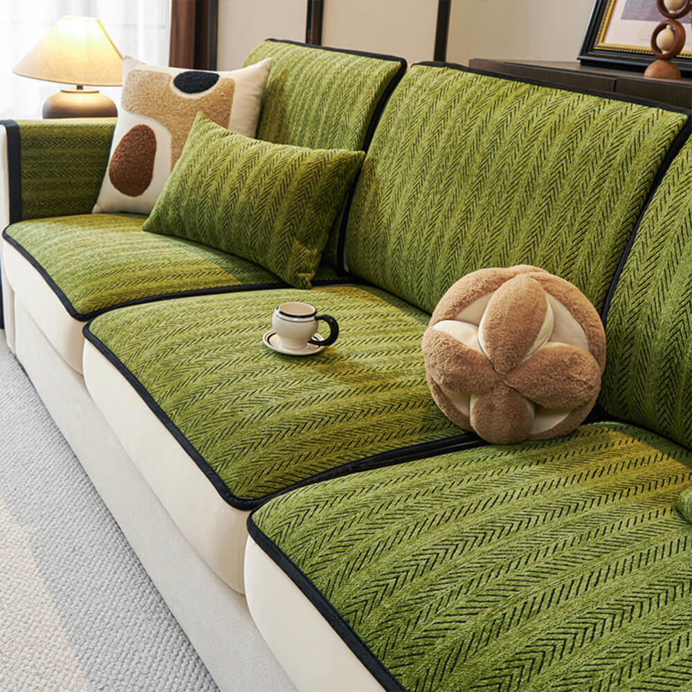 Classic Retro Stretch Chenille Couch Cover  C Full Protection with Elegant Design - Holidayae