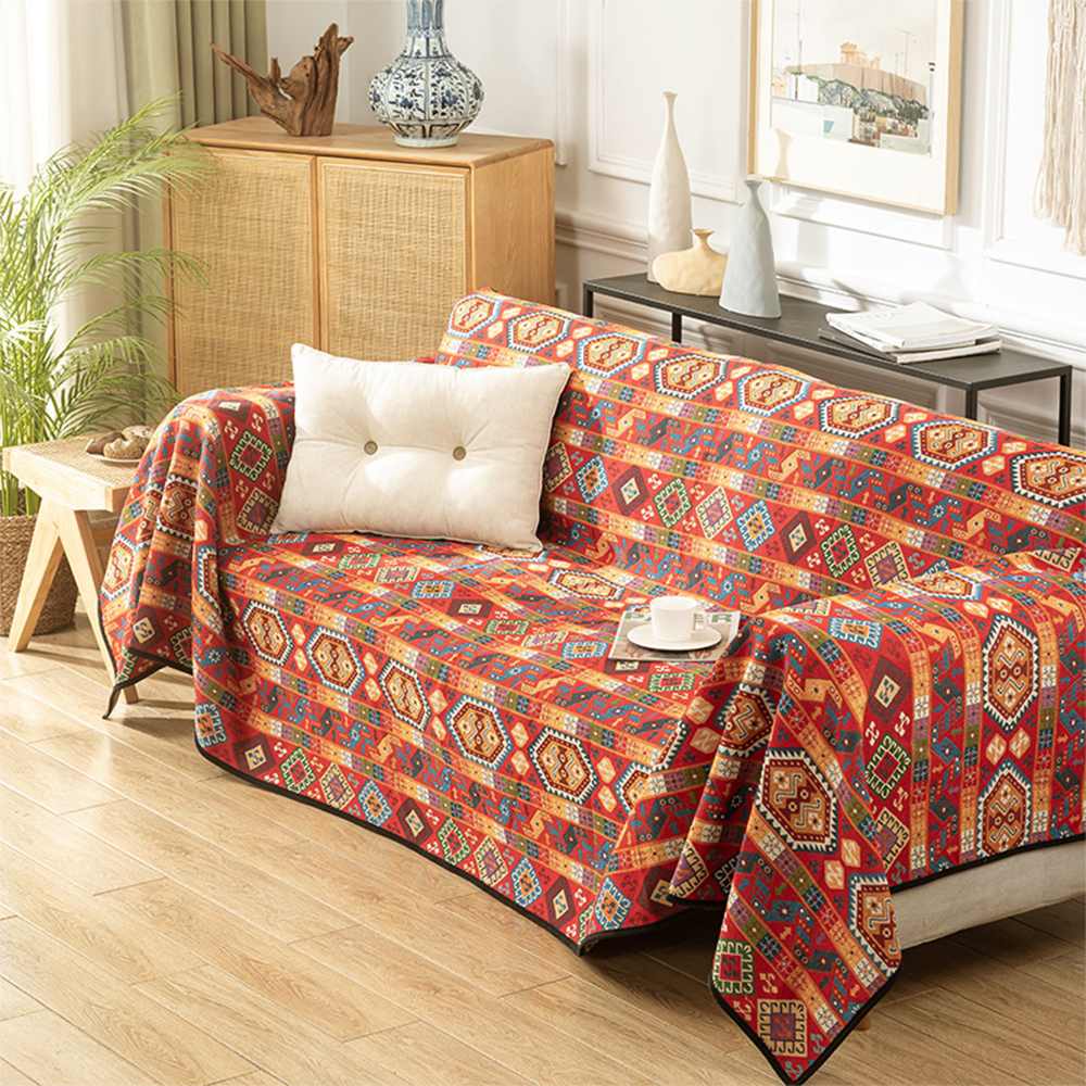Moroccan Jacquard Multifunctional Throw Blanket Couch Cover - Holidayae