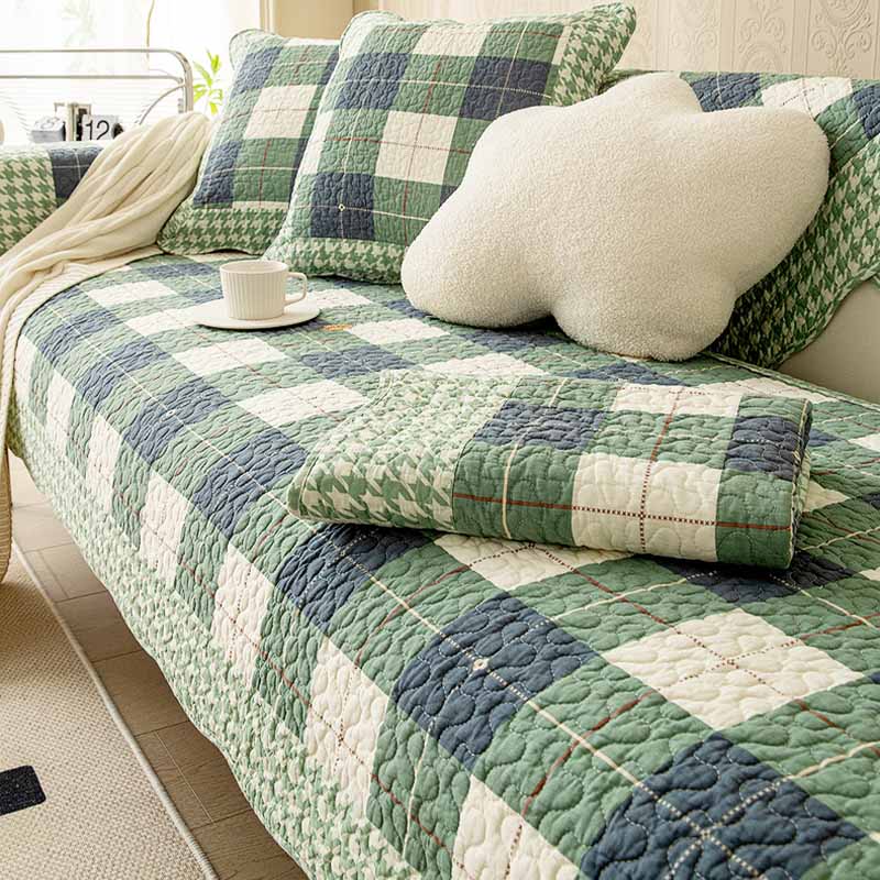 Cotton Plaid Anti-scratch Couch Cover - Holidayae