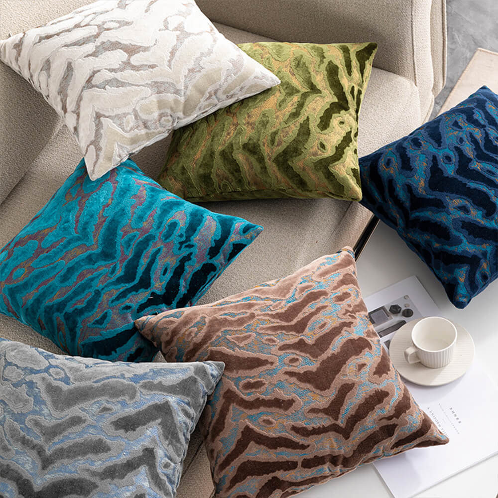 Luxury Jacquard Cut Velvet Home Sofa Pillow - Holidayae