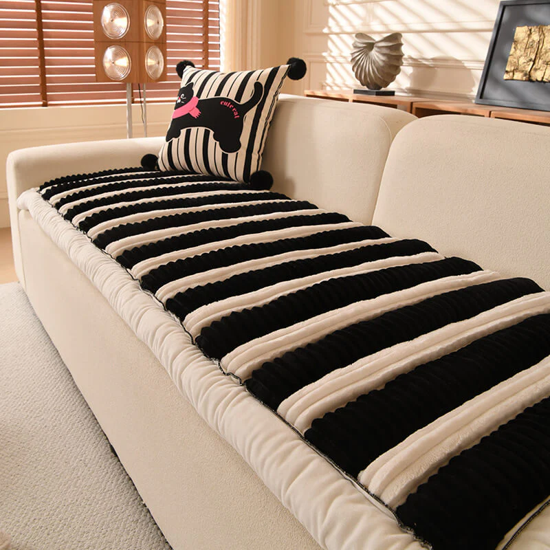 Comfort Plush Thickened Striped Non-Slip Couch Cover - Holidayae