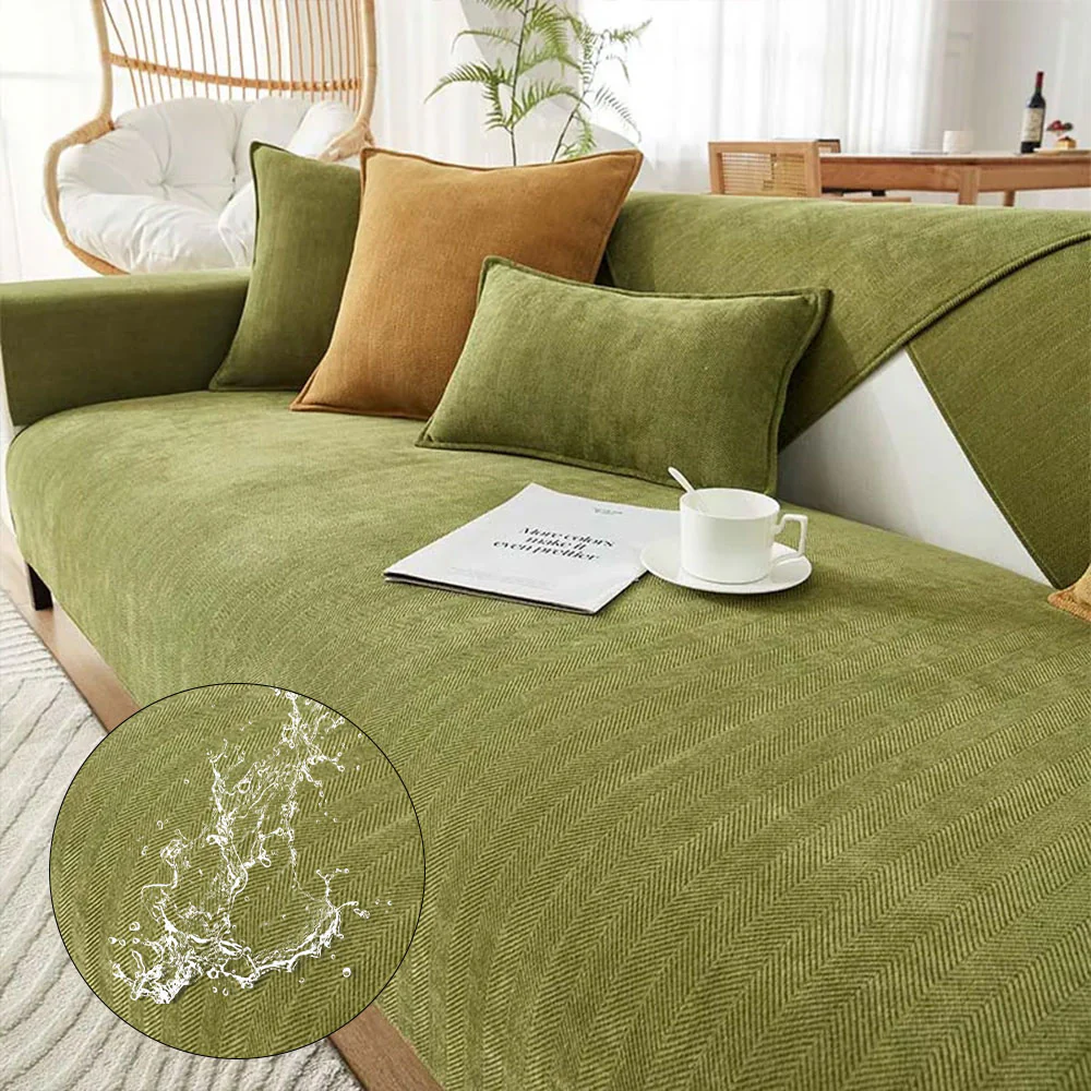 Herringbone Chenille Fabric Waterproof & Antifouling Couch Covers - Holidayae
