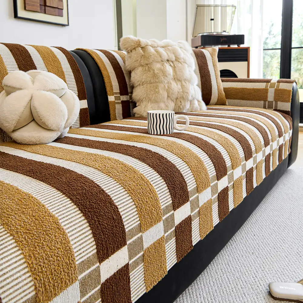 Mid-Century Modern Chenille Scratch-Resistant Furniture Protection Non-Slip Couch Cover - Holidayae