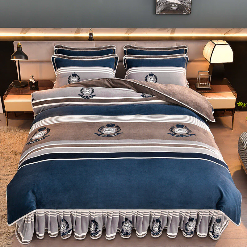 Modern Style Thickened Comfortable Milk Velvet Bed Sheet Set - Holidayae