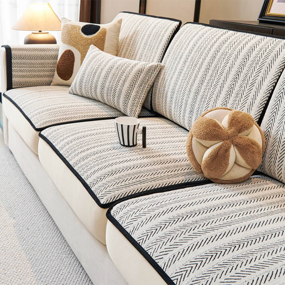 Classic Retro Stretch Chenille Couch Cover  C Full Protection with Elegant Design - Holidayae