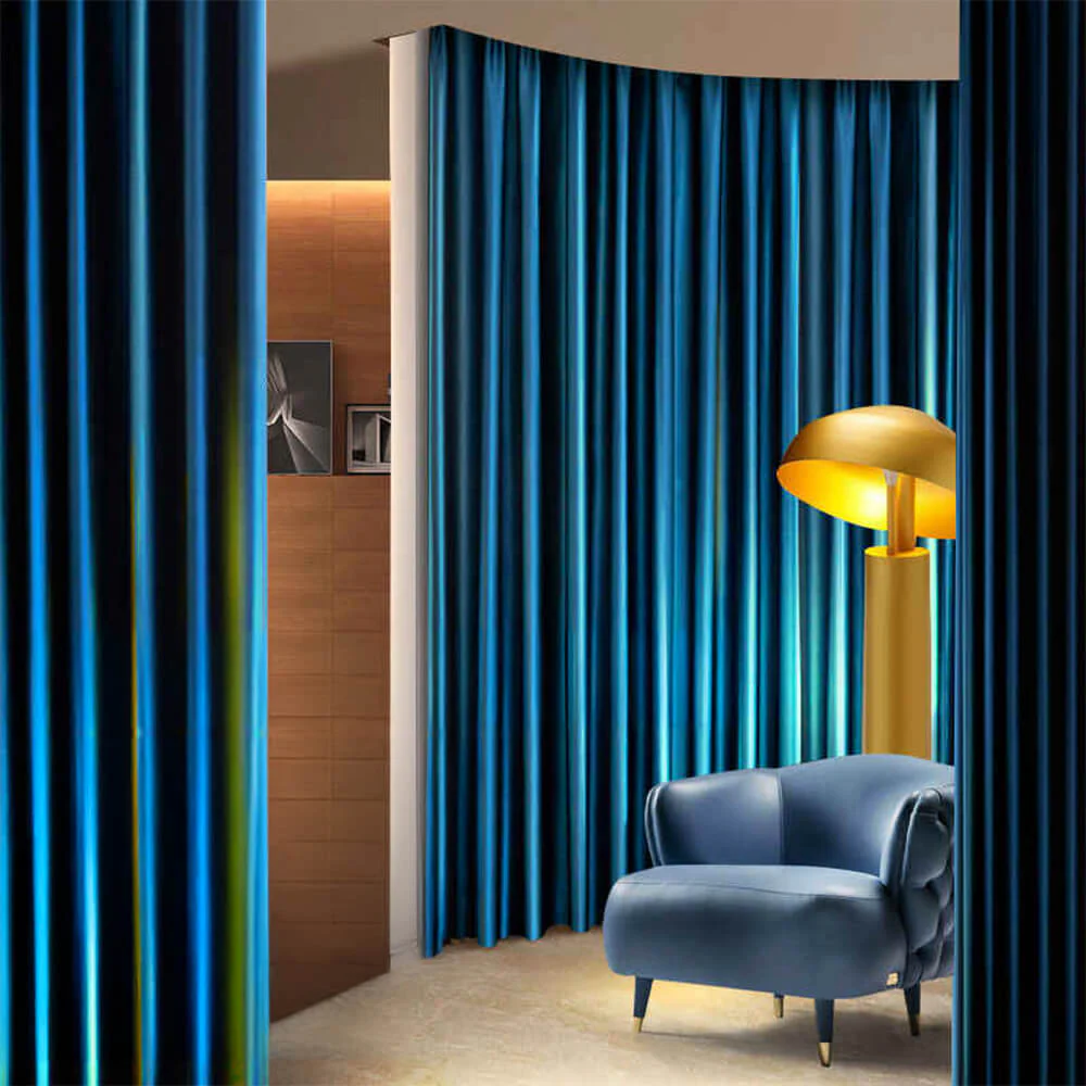 Modern Luxury Satin Thick Soundproof Blackout Curtains - Holidayae