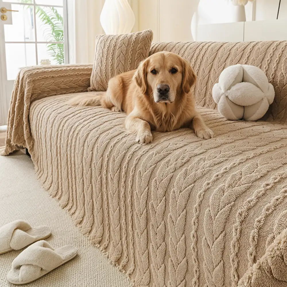 Simple Thickened Soft Fleece Fabric Sofa Protection Couch Cover - Holidayae