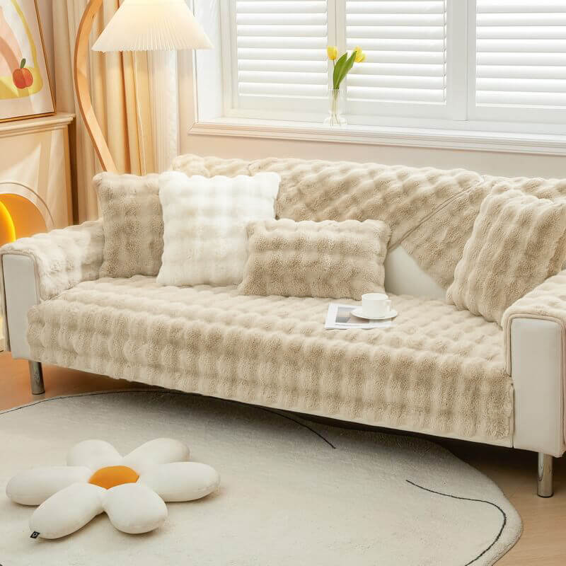 Cozy Plush Solid Colour Non-slip Couch Cover - Holidayae