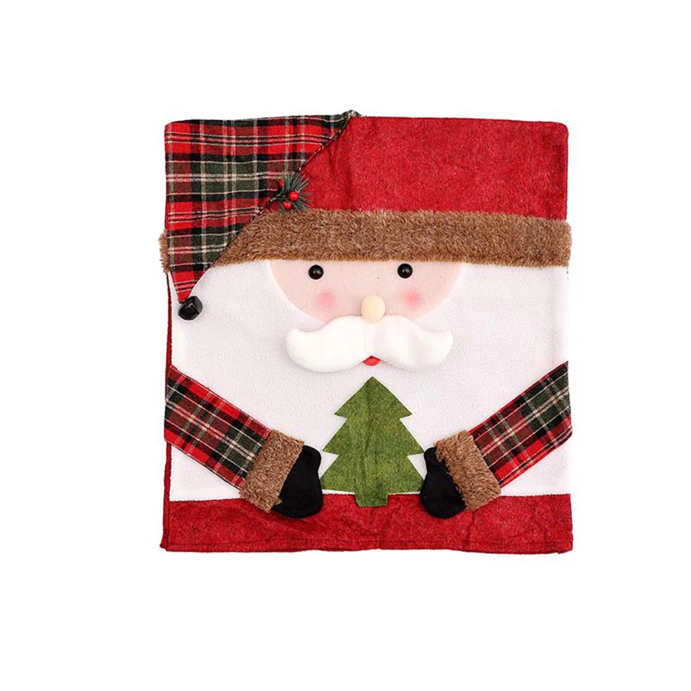Playful Christmas Decoration Elk Snowman Chair Back Cover - Holidayae