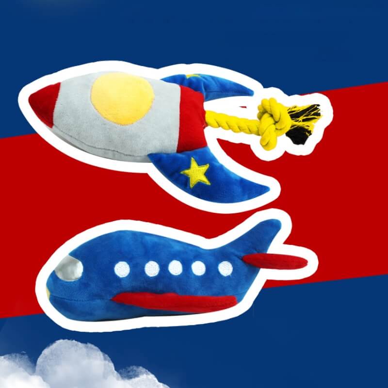 Rocket Plane Toy Playful Squeaky Toy Dog Chew Toy - Holidayae