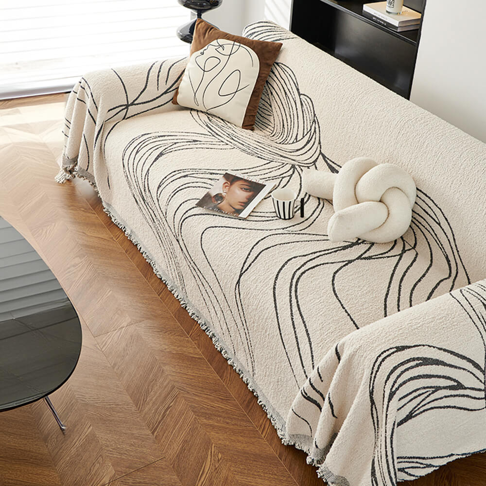 Minimalist Chenille Reversible Cat-Scratch Resistant Non-Slip Couch Cover - Holidayae